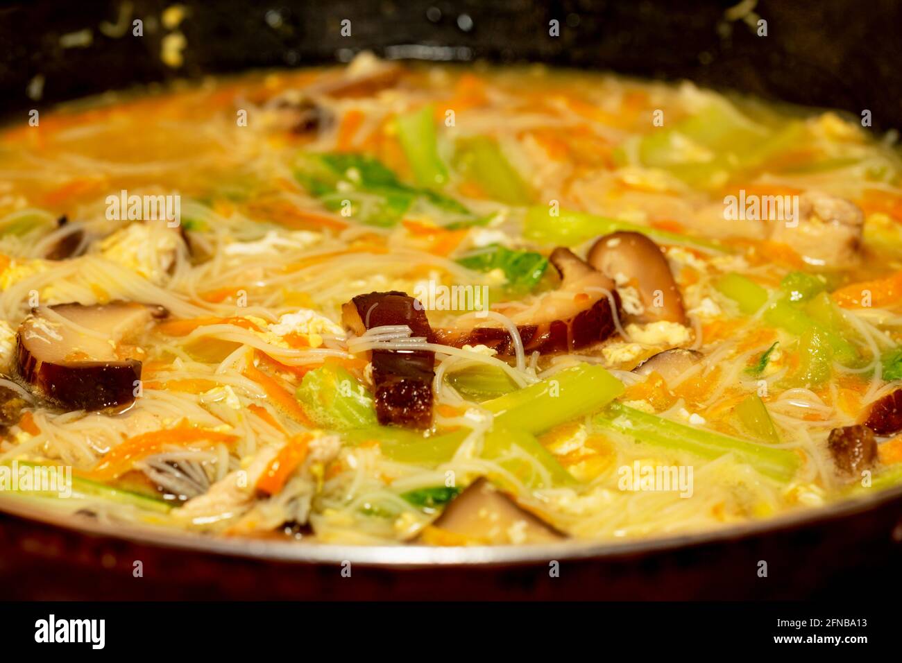 Zuppa di riso Vermicelli (Bouillion Mee-foon) Foto Stock