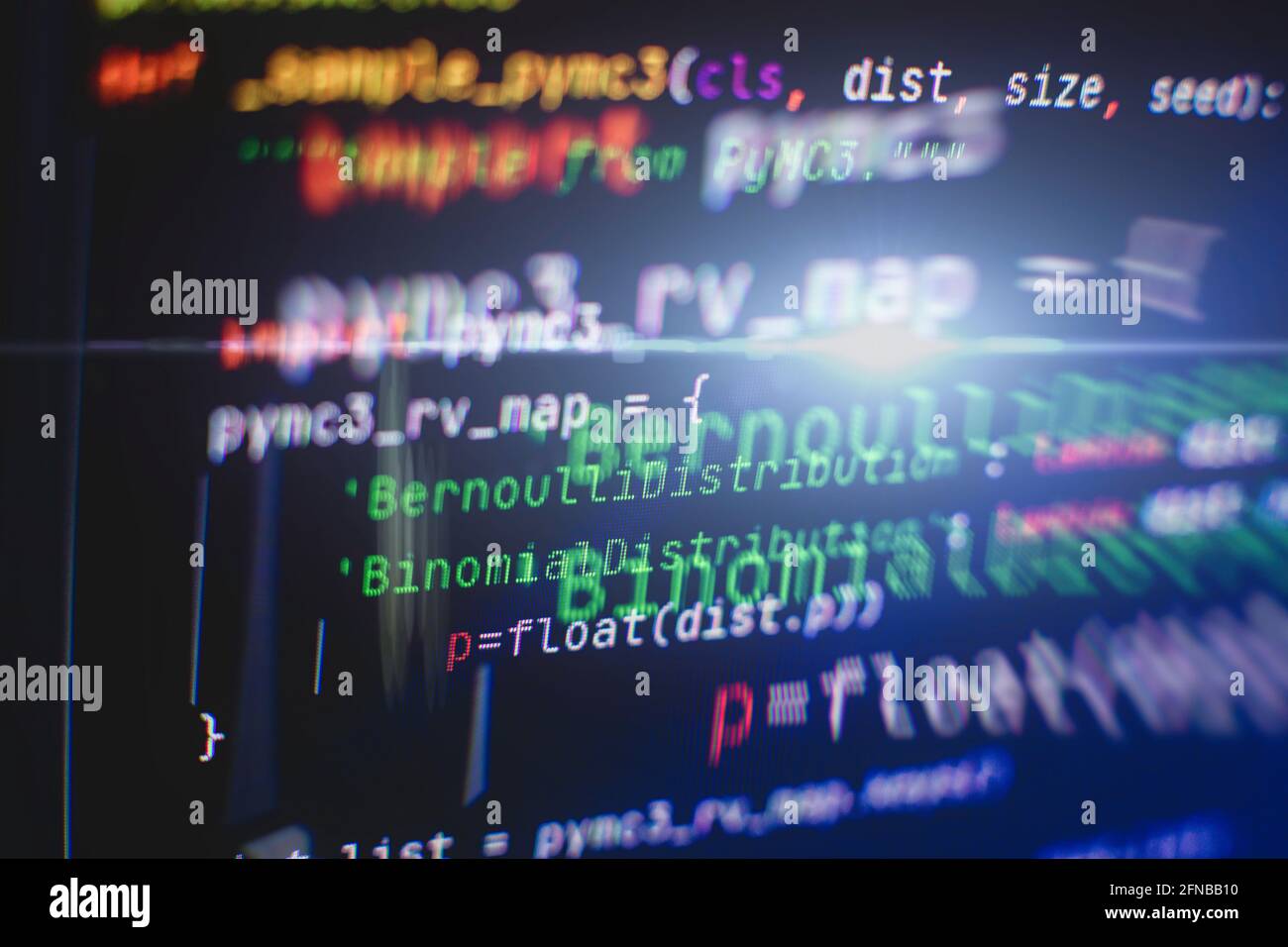 Tempo di lavoro programmazione software. Testo di codice scritto e creato interamente da me. Foto Stock