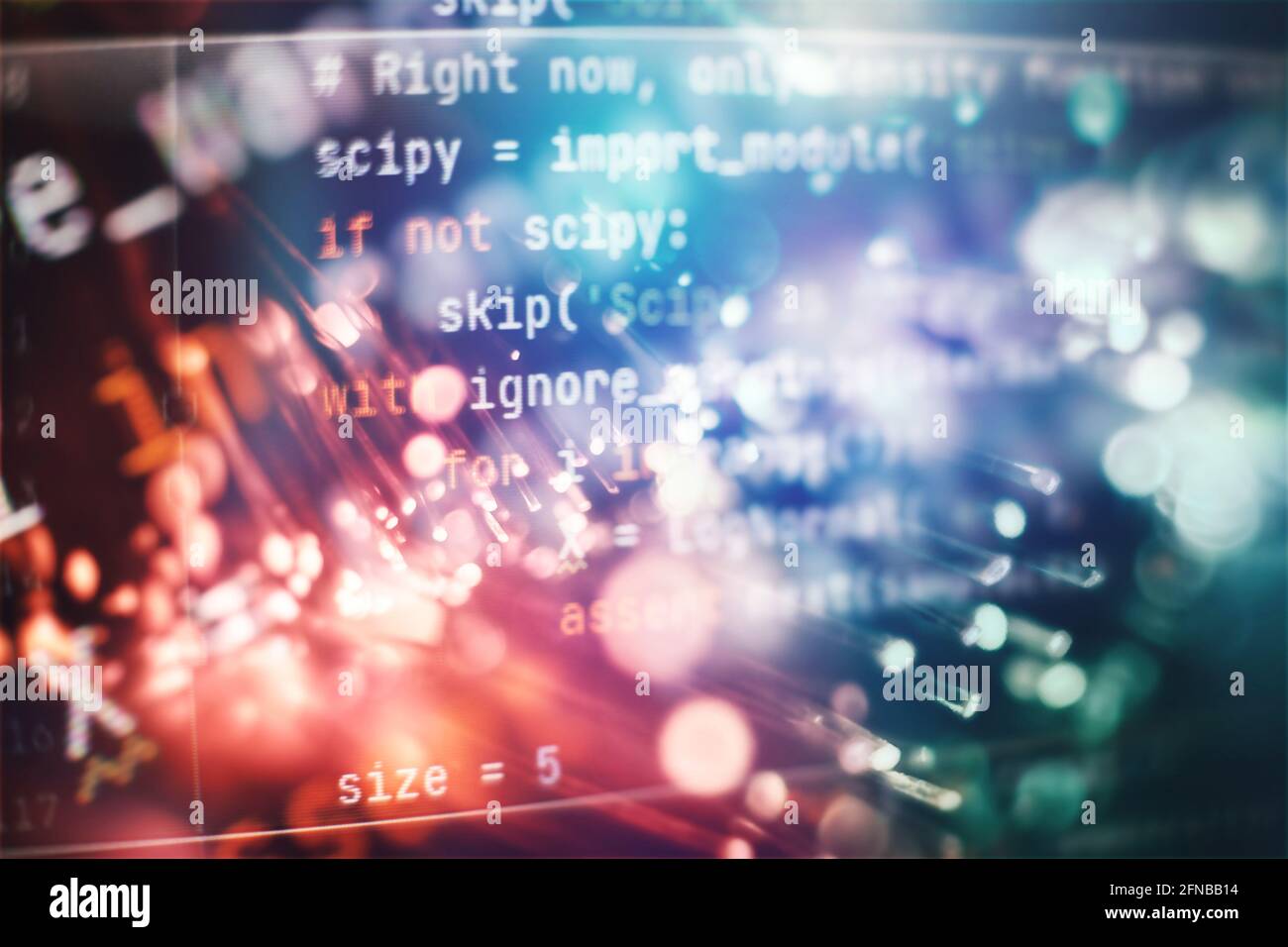 Codice sorgente software. Codice di programmazione. Codice di memorizzazione sullo schermo del calcolatore. Sviluppatore che lavora sui codici di programma in ufficio. Foto Stock