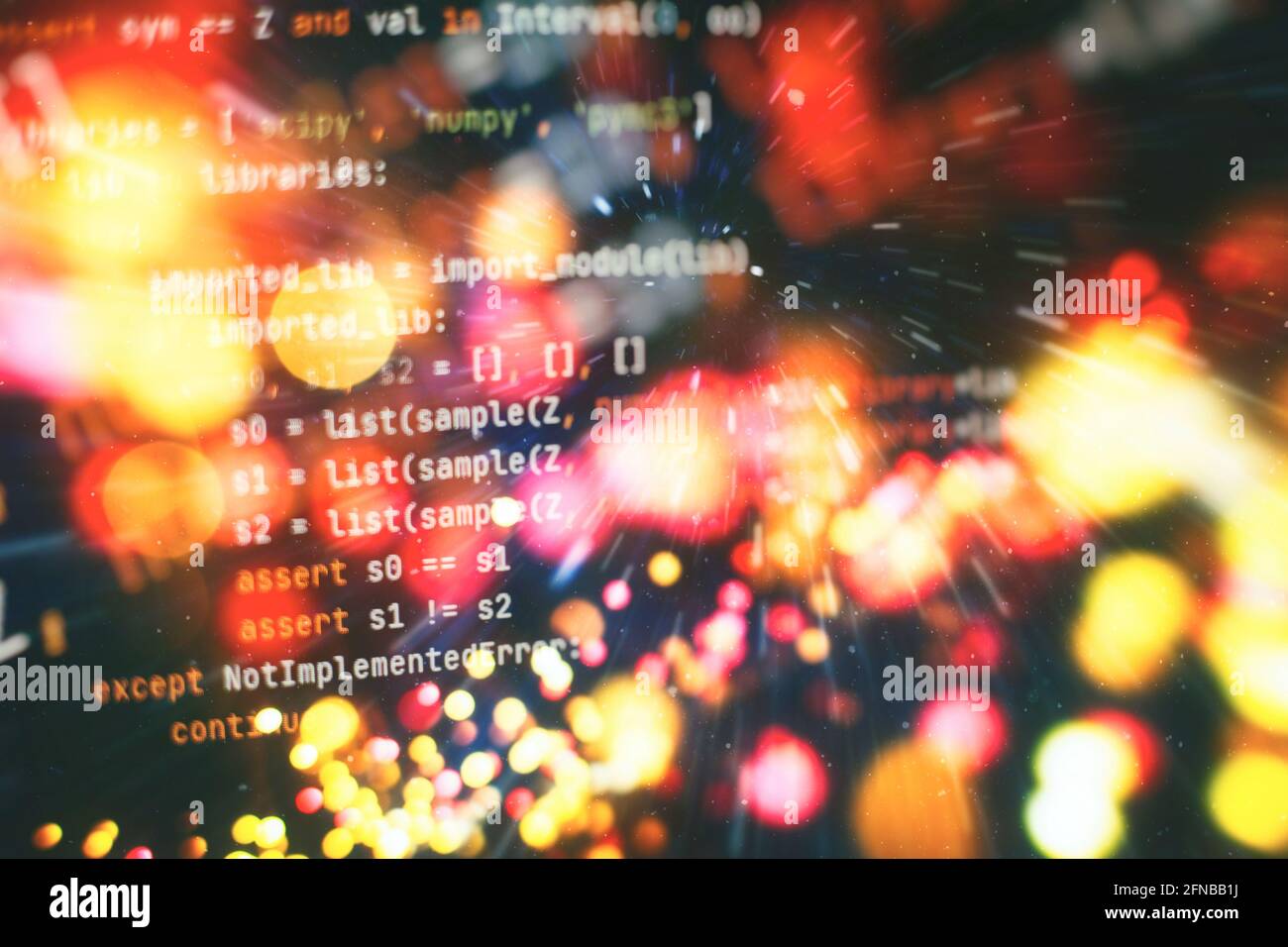 Codice sorgente software. Codice di programmazione. Codice di memorizzazione sullo schermo del calcolatore. Sviluppatore che lavora sui codici di programma in ufficio. Foto Stock