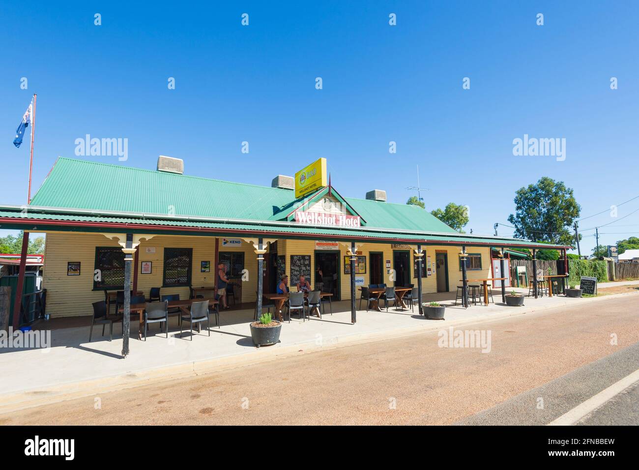 Esterno del popolare Wellshot Hotel, Ilfracombe, Central Queensland, QLD, Australia Foto Stock