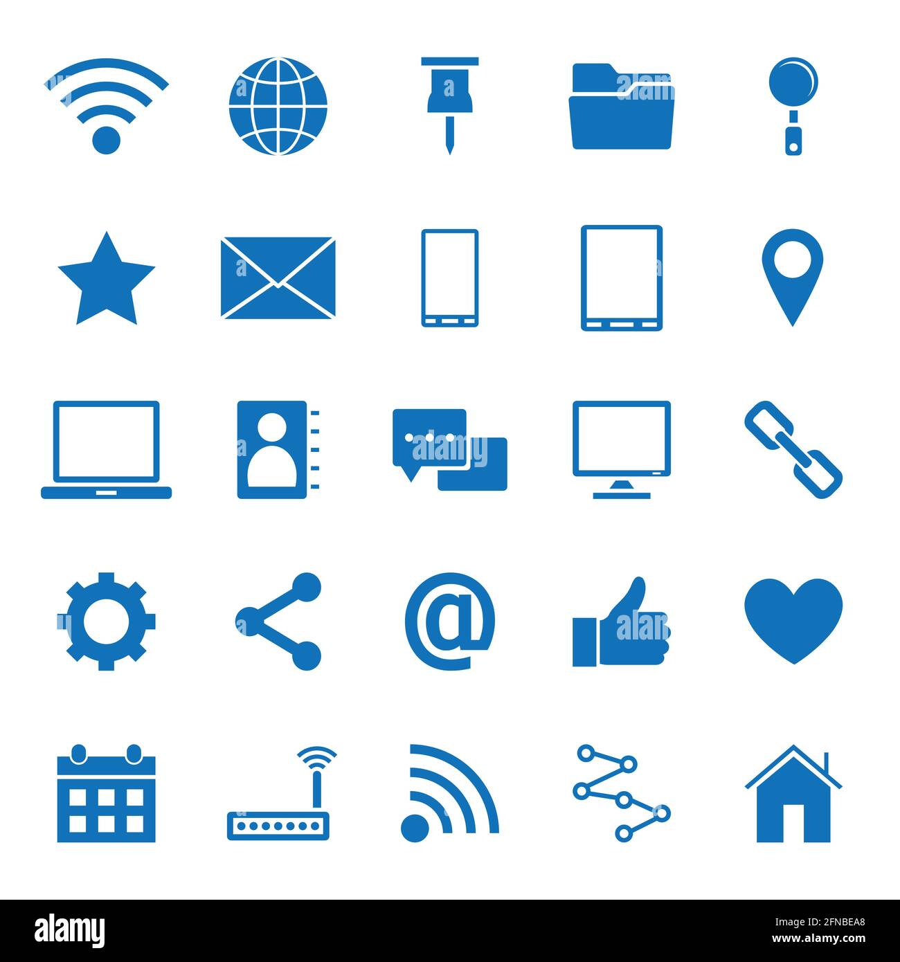 Icone fisse delle icone Internet su sfondo bianco. 64x64 pixel perfect. Illustrazione Vettoriale