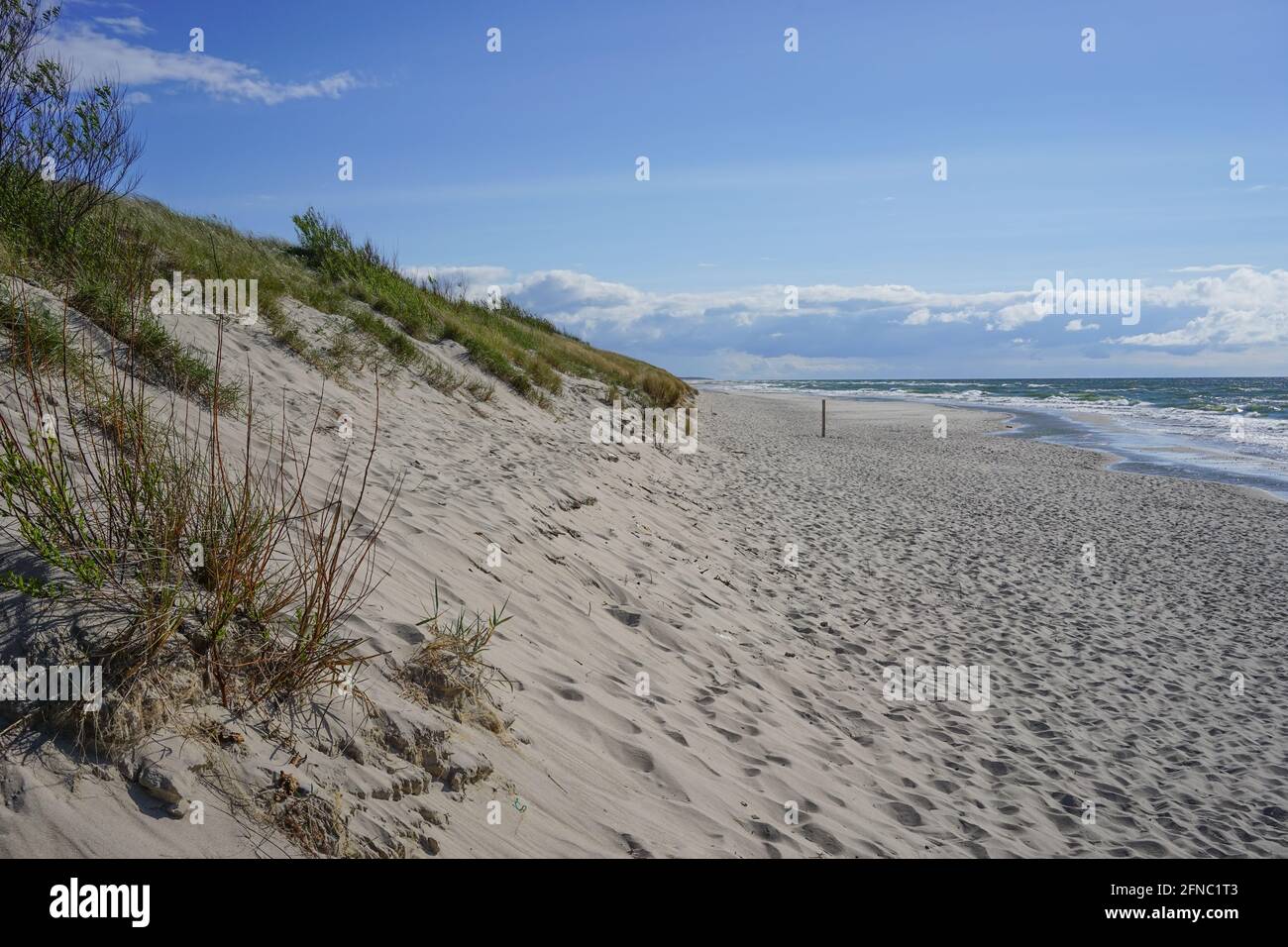 Seascape deserta sul Mar Baltico e le dune di sabbia Foto Stock