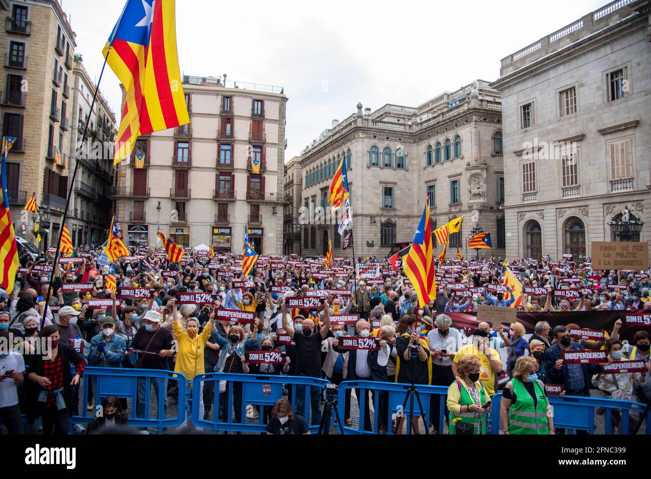 Cataluña España la ANC exige un acuerdo a ERC y JxCat: 'i hay elecciones nunca más estaremos a vuestro lado' Foto Stock