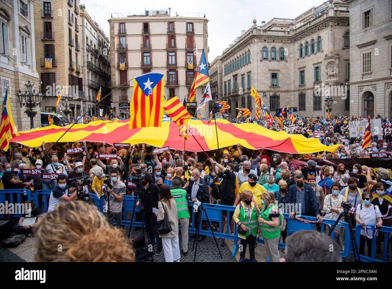 Cataluña España la ANC exige un acuerdo a ERC y JxCat: 'i hay elecciones nunca más estaremos a vuestro lado' Foto Stock