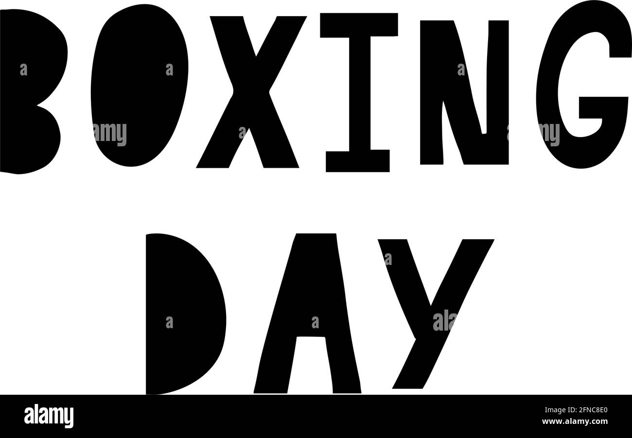 Boxing Day sale vettoriale con lettere disegnate a mano Illustrazione Vettoriale