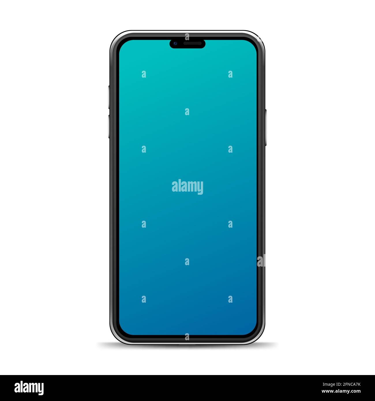 Smartphone vettoriale realistico isolato su sfondo bianco. Modello per smartphone per il tuo mockup Foto Stock