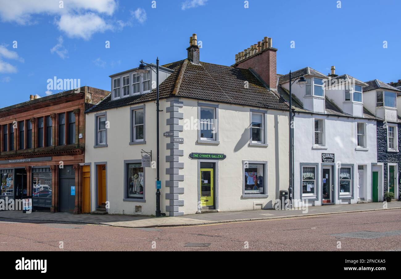 Scena di strada in Kirkcudbright Galloway Scozia Foto Stock