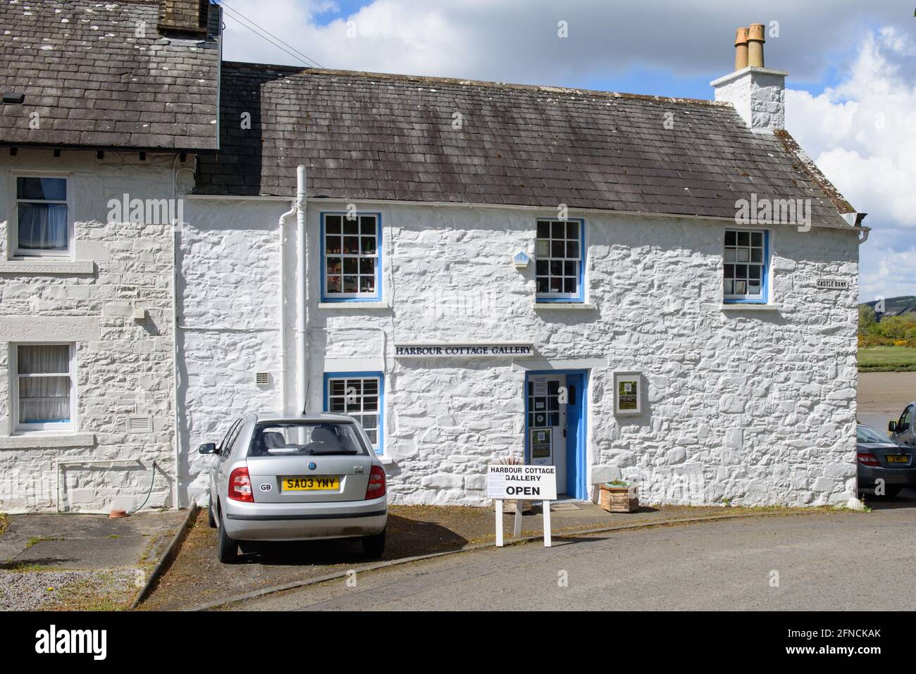 La galleria d'arte del cottage del porto a Kirkcudbright Scotland Foto Stock