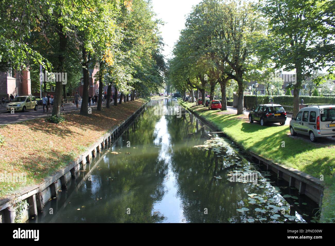 Canal scena in Edam, Olanda Foto Stock