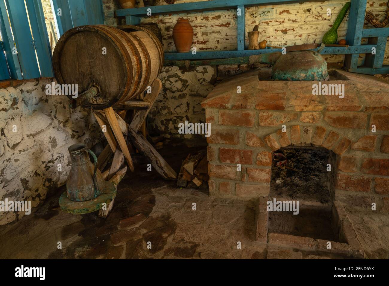 Stufa decorativa, che nei vecchi giorni Foto Stock