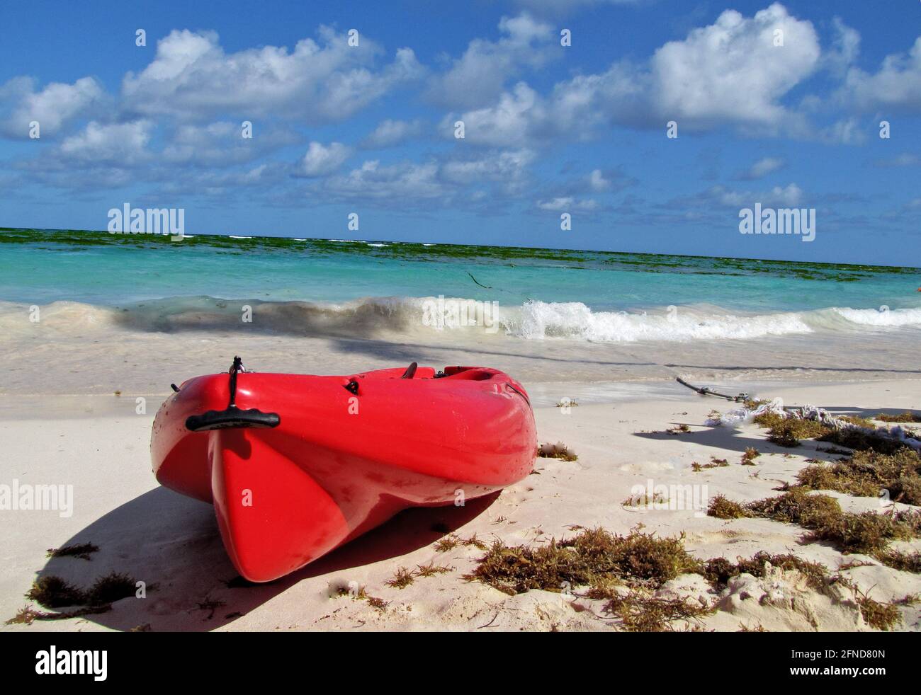 Tempo di pagaiare nel paradies: Punta Cana, mare caraibico Foto Stock
