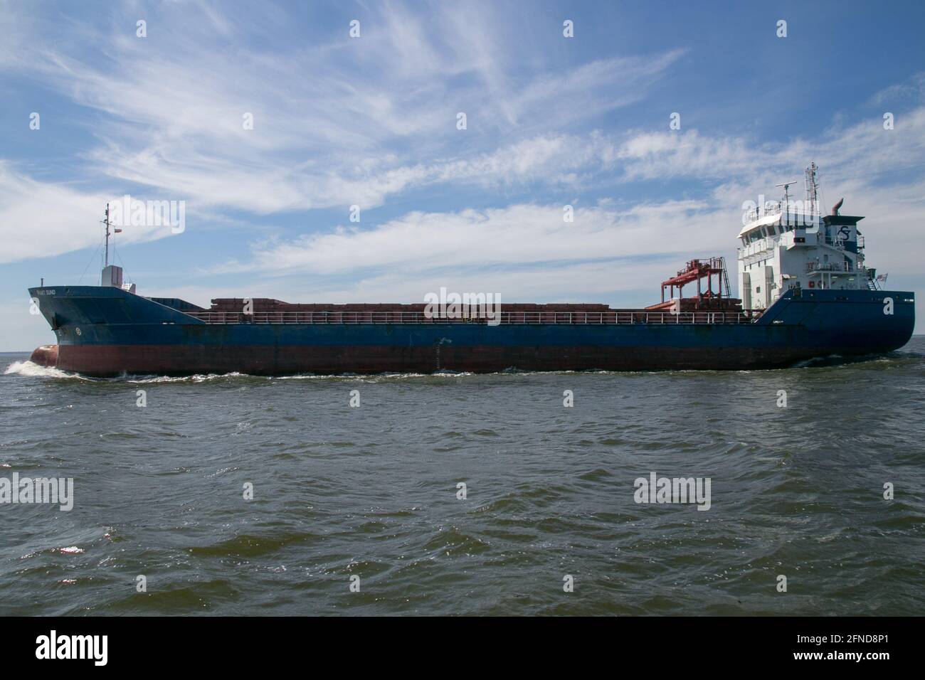 Nave da carico Frakt Sund General sulla laguna di Szczecin Foto Stock