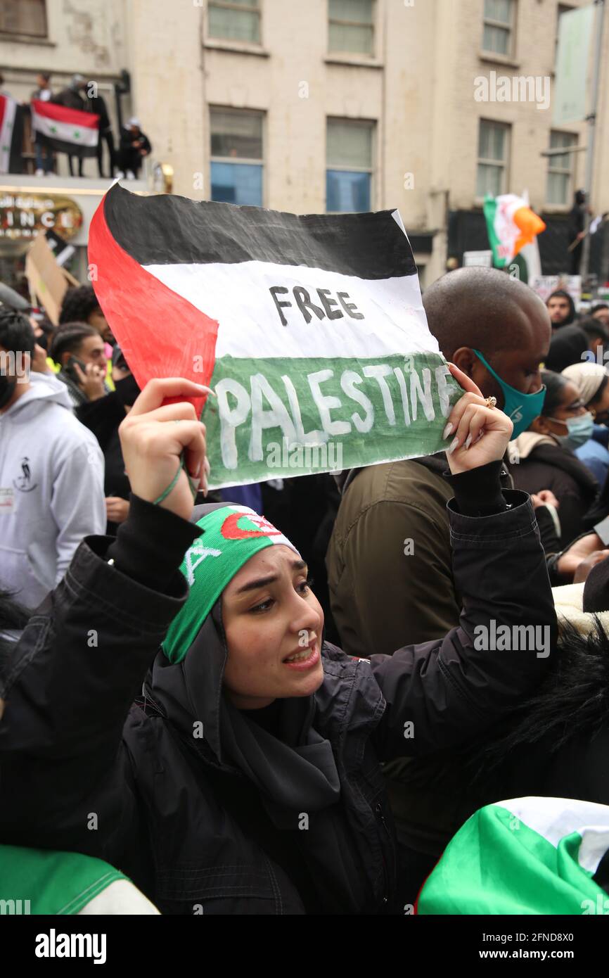 Proteste per la Palestina libera, Londra, maggio 2021 Foto Stock