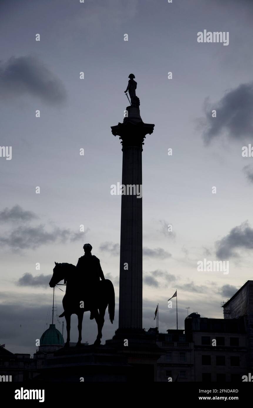 Nelson Colonna di Trafalgar Square a Londra Foto Stock