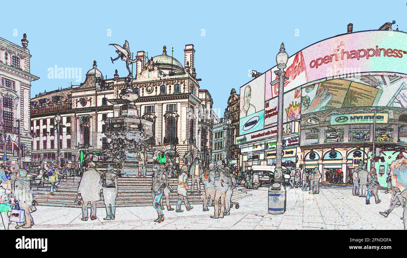Cartelloni Piccadily Circus Londra Foto Stock