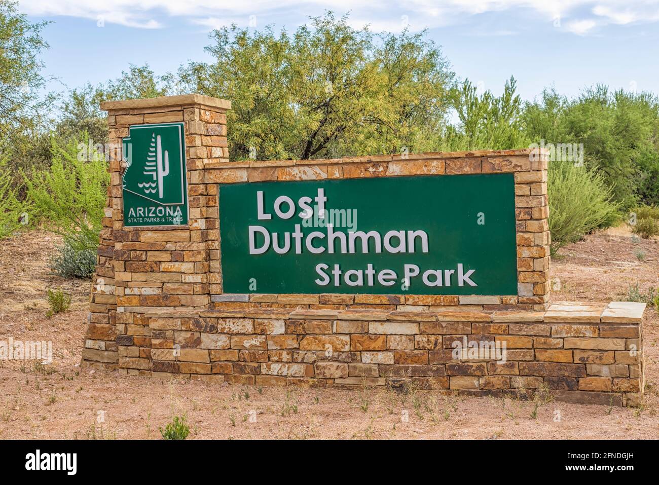 Parco statale Lost Dutchman. Apache Junction, Arizona, Stati Uniti. Foto Stock
