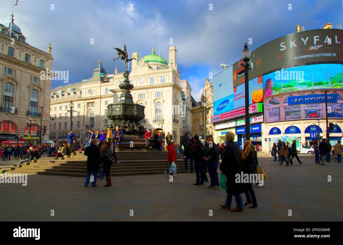 Cartelloni Piccadily Circus Londra Foto Stock
