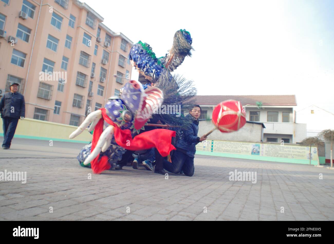 Danza cinese Dragon Lantern Foto Stock