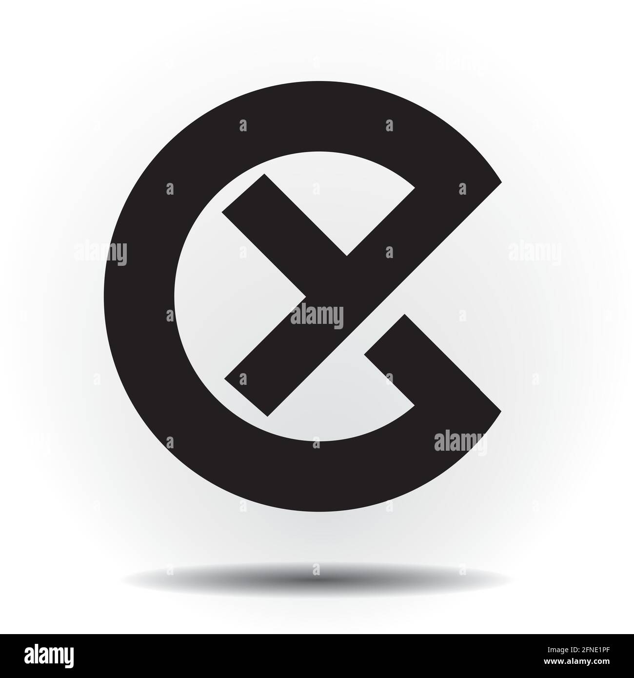 Scambio di criptovalute, logo digitale decentralizzato della tecnologia di pagamento, icona, simbolo, marchio, identità del settore CYX Illustrazione Vettoriale