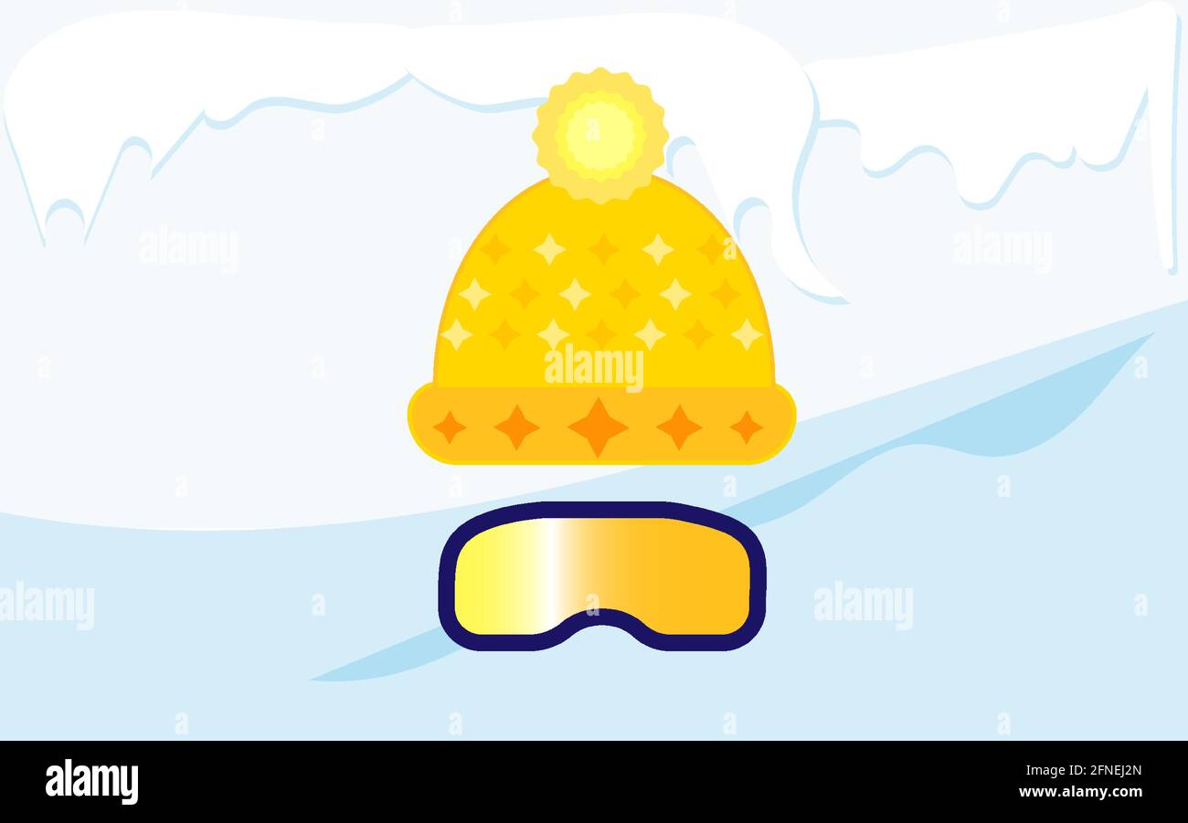 Cappello invernale caldo e maschera da sci per gli sport invernali Illustrazione Vettoriale