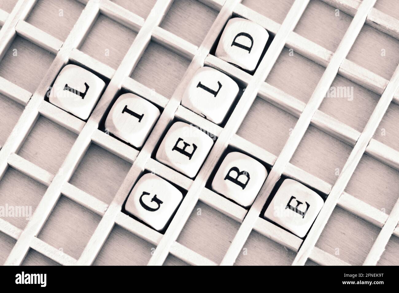Parole amore e denaro Foto Stock