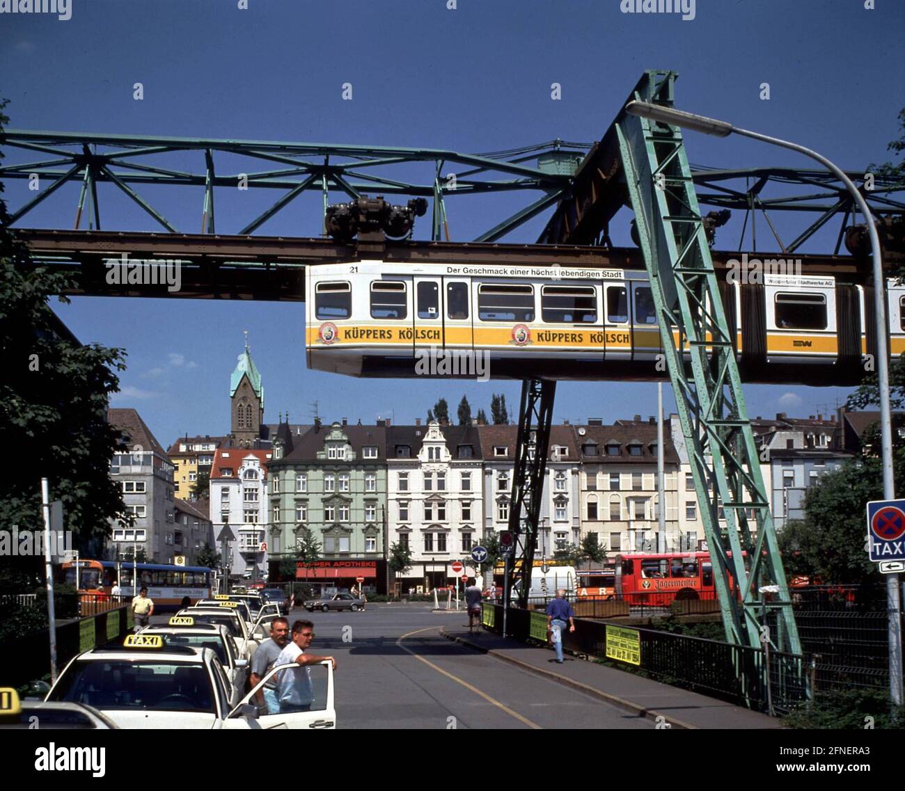 La ferrovia a sospensione Wuppertal di Oberbarman [traduzione automatizzata] Foto Stock