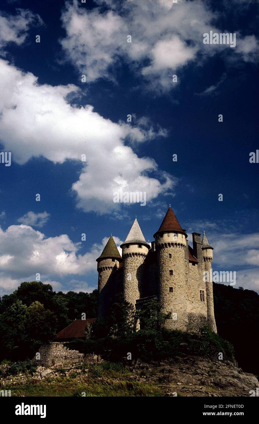 Vista sul castello di Bonaguil. [traduzione automatizzata] Foto Stock