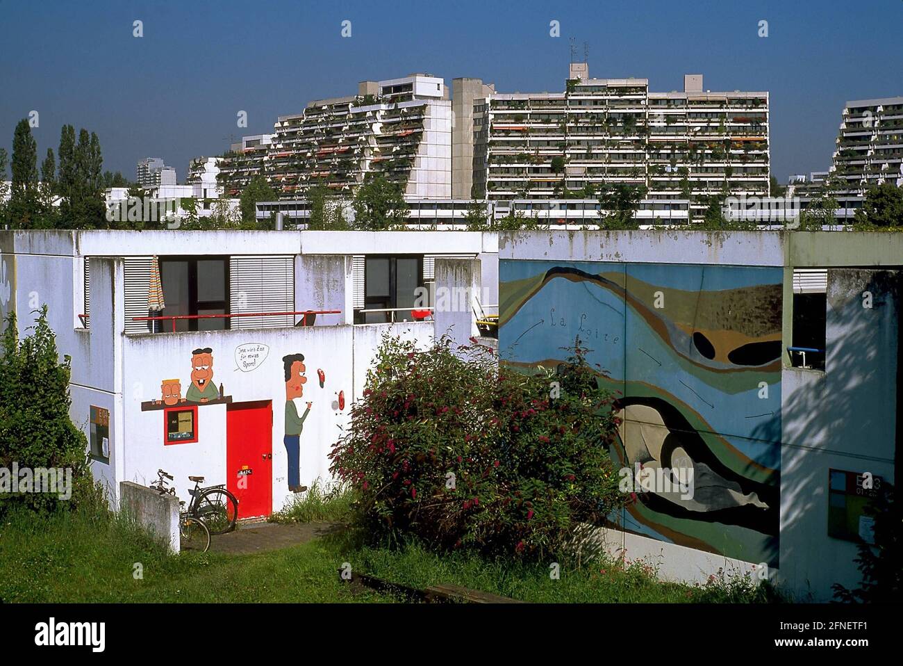 La città studentesca del Villaggio Olimpico nei terreni Olimpici di Monaco. [traduzione automatizzata] Foto Stock