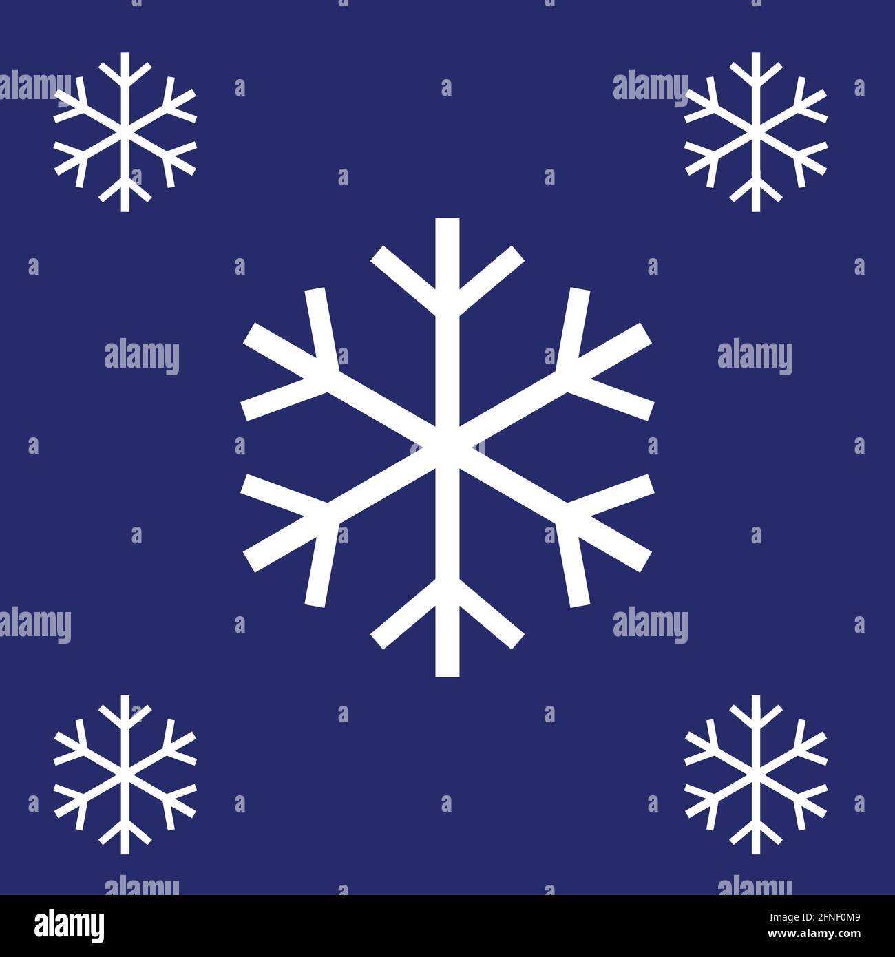 simbolo di fiocchi di neve isolato su sfondo blu Illustrazione Vettoriale