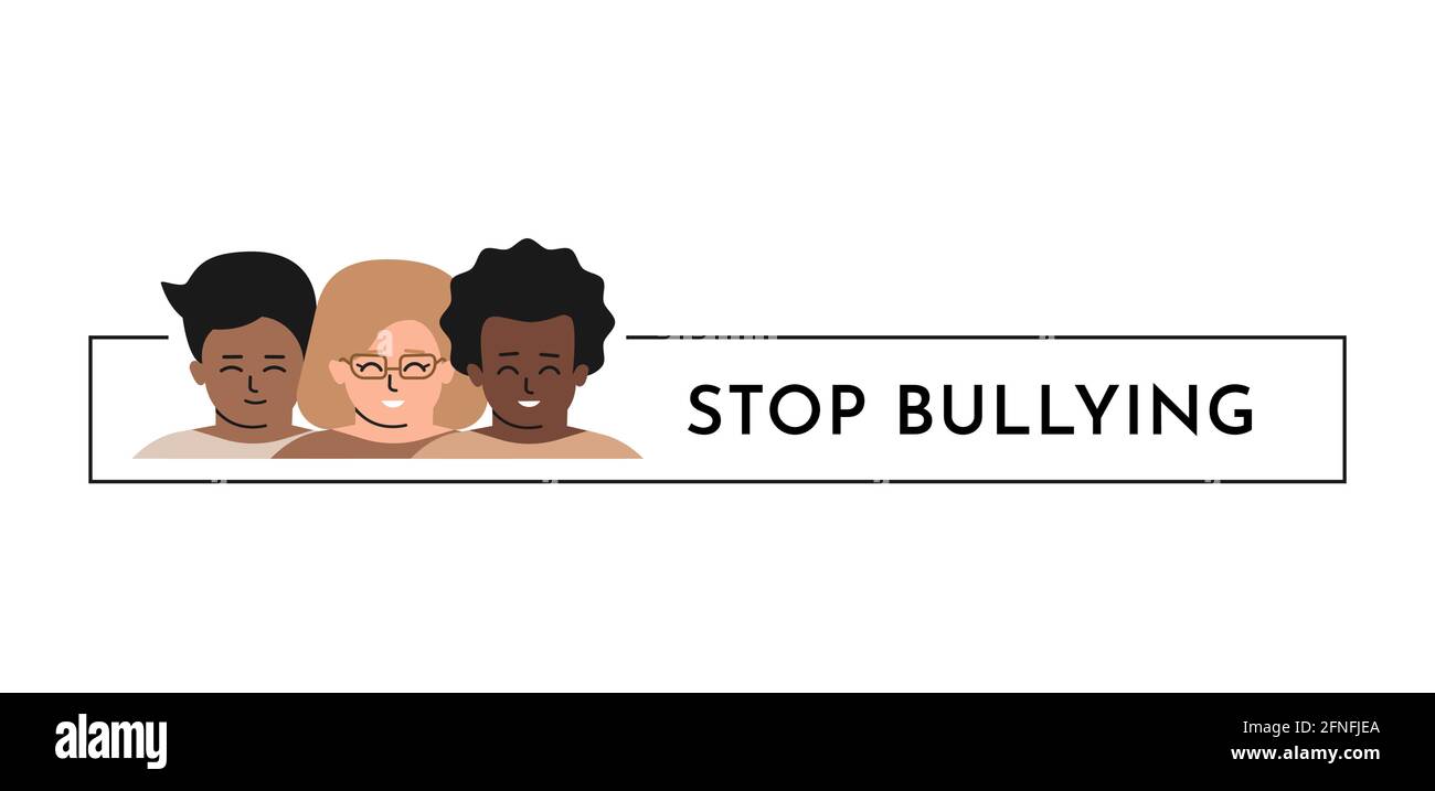 Concetto piatto isolato vettoriale. Ritratto di un gruppo multietnico di bambini: Ragazzo asiatico, caucasica con occhiali e afroamericano Illustrazione Vettoriale