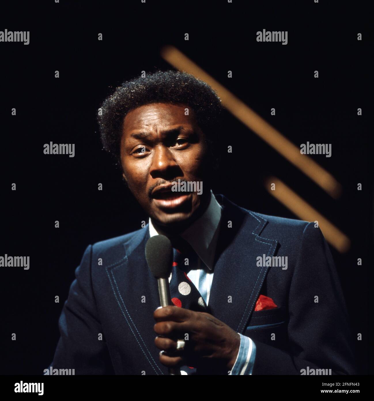 Freddy Cole, Amerikanischer Jazz Sänger und Jazz pianista, Ritratto circa 1976. Freddy Cole, cantante jazz americano e pianista, ritratto del 1976 circa. Foto Stock