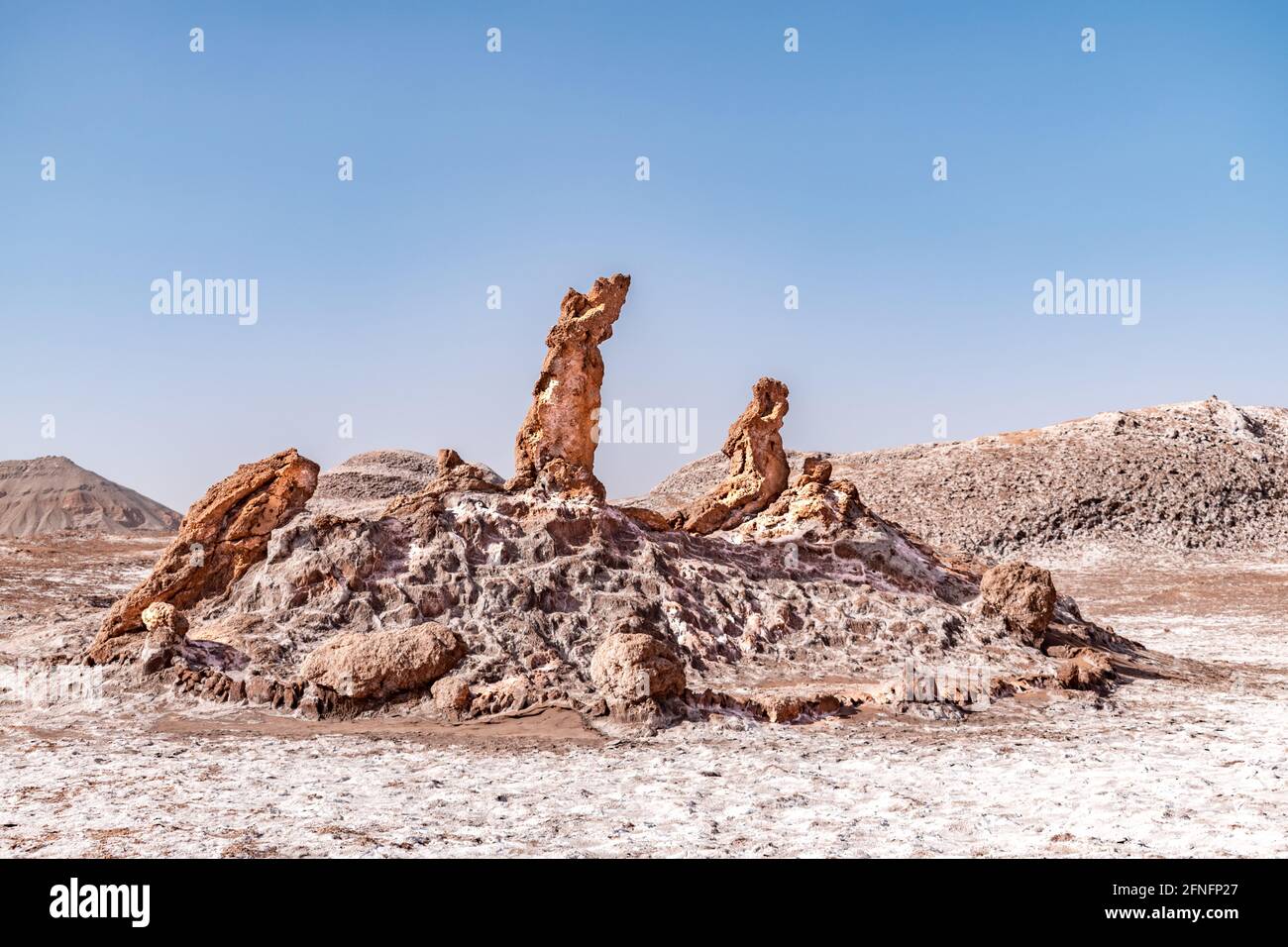 Formazione rocciosa in el Valle de la Luna (Valle della Luna) vicino a San Pedro de Atacama, nel nord del Cile Foto Stock