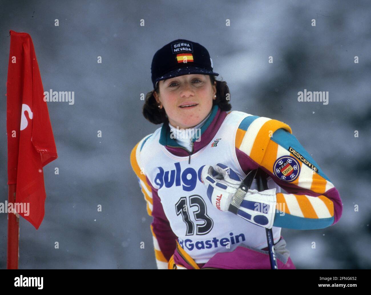 Coppa del mondo di Sci 1988 Silver Jug Race a Bad Gastein 15.01.1988 (stimato). Blanca Fernandez Ochoa (Spagna) in ritratto. [traduzione automatizzata] Foto Stock