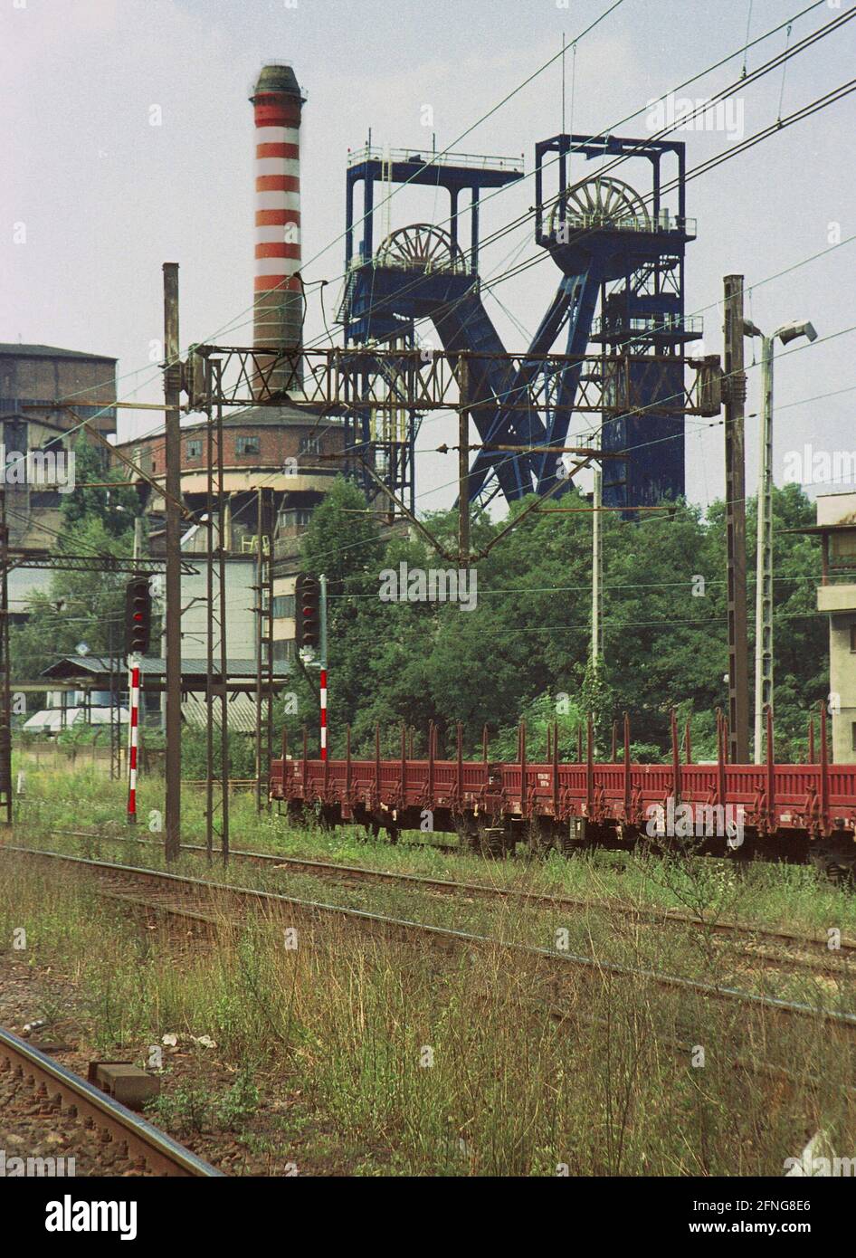 Polonia-Slesia / industria / alta Slesia / Agosto 1999 miniera di carbone di Myslovice (vicino Katowice). // carbone energetico / Miniere / torre mineraria / [traduzione automatizzata] Foto Stock
