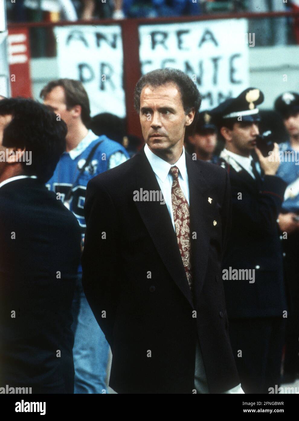 Coppa del mondo di calcio 1990 in Italia: Germania - Paesi Bassi il 24.06.1990 a Milano. Allenatore nazionale Franz Beckenbauer [traduzione automatizzata] Foto Stock