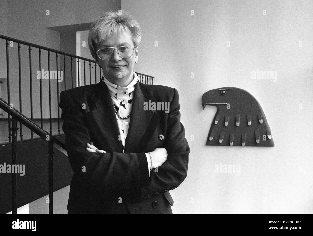 Germania, Bonn, 05.08.1990 Archivio n.: 16-62 Ministero federale delle costruzioni Foto: Ministro delle costruzioni Gerda Hasselfeldt [traduzione automatizzata] Foto Stock