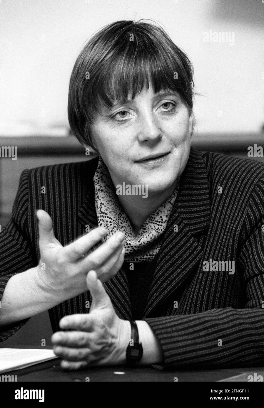 Il Ministro federale dell'ambiente Angela MERKEL , CDU , nel dicembre 1996 [traduzione automatizzata] Foto Stock