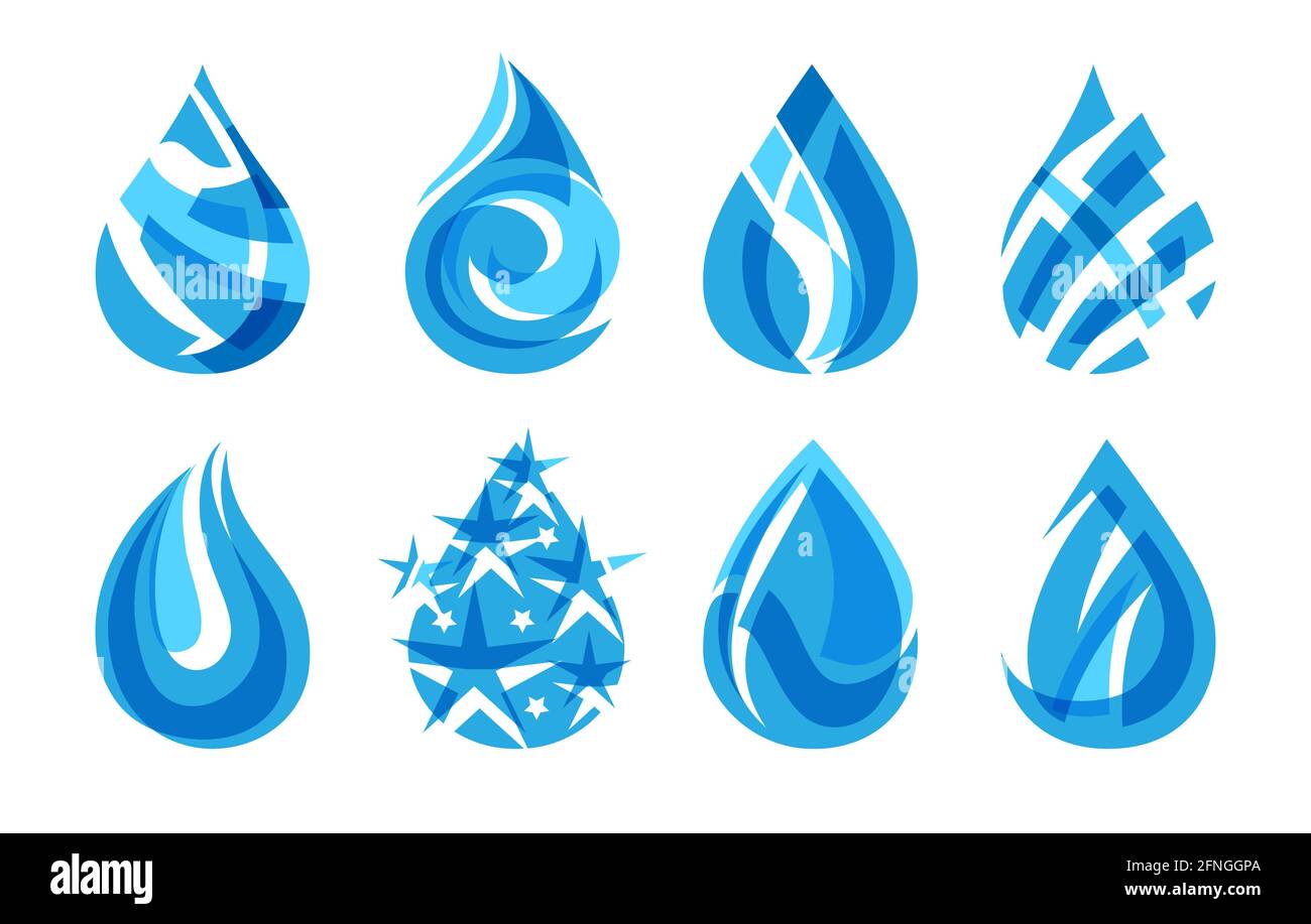 Gocce astratte di logo mosaico Illustrazione Vettoriale
