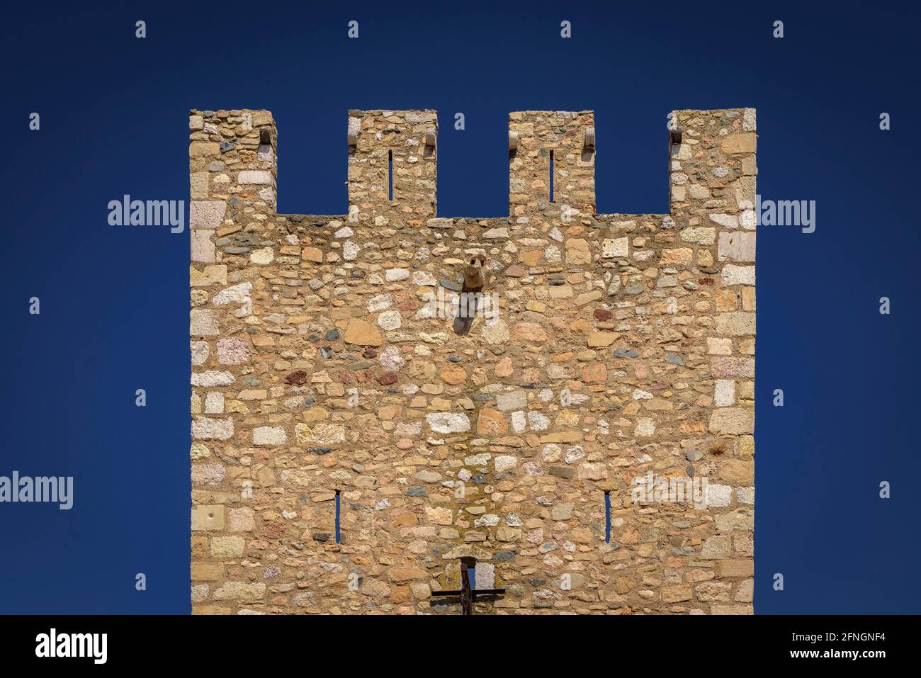 Mura medievali di Montblanc (Conca de Barberà, Tarragona, Catalogna, Spagna) ESP: Muralla Medieval de Montblanc (Conca de Barberà, Tarragona, Cataluña) Foto Stock