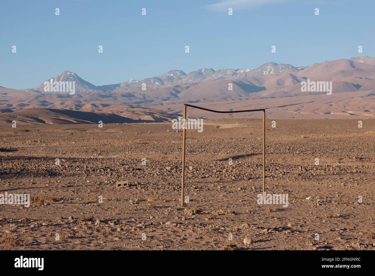 Pali di goal nel deserto di Atacama Foto Stock