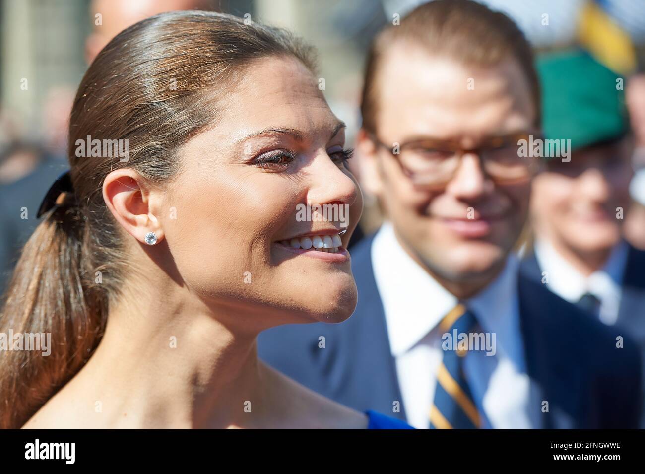 La Principessa Vittoria della corona di Svezia e il marito Principe Daniel Westling, Duca di Västergötland a Stoccolma, Svezia Foto Stock