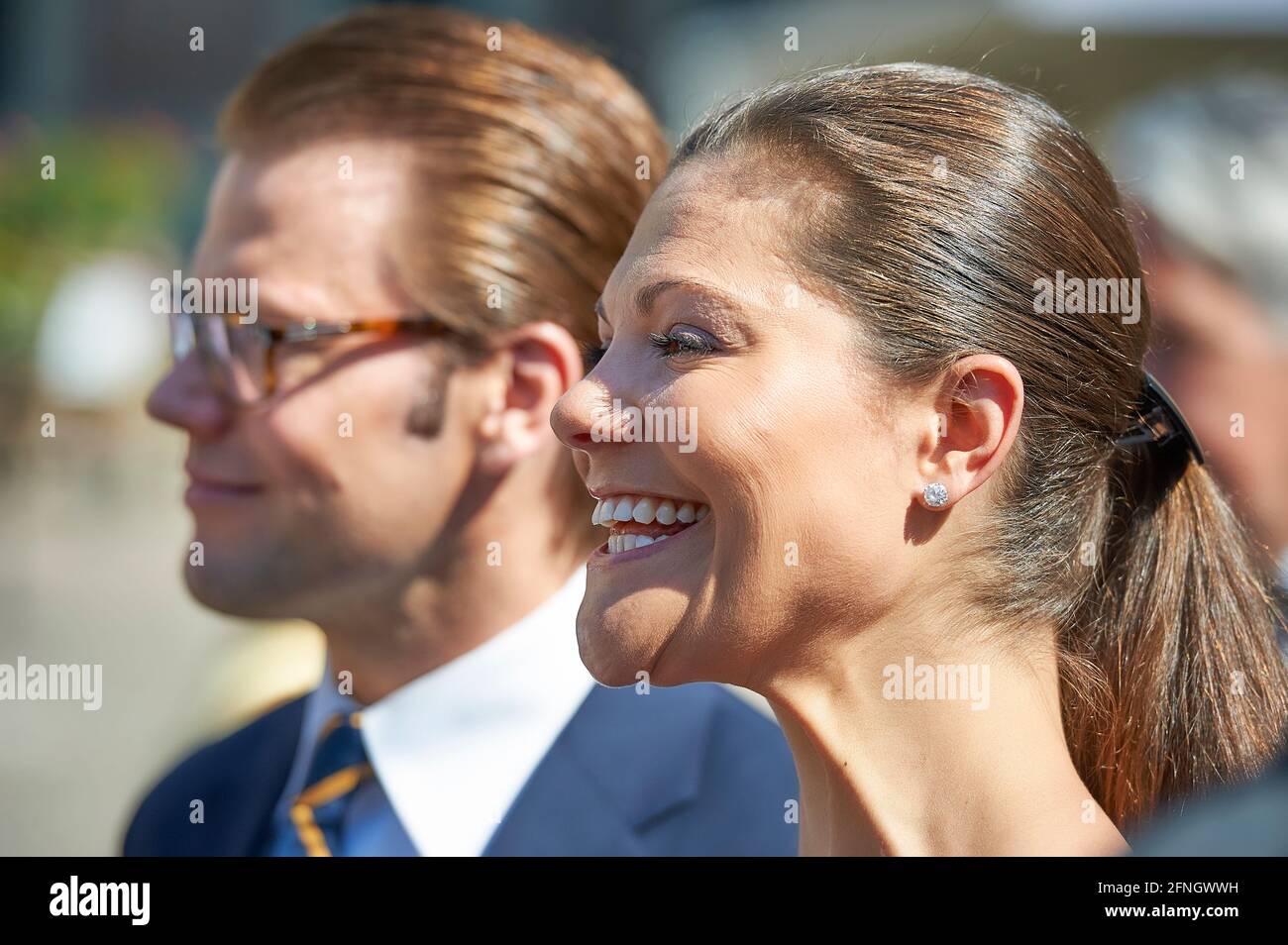 La Principessa Vittoria della corona di Svezia e il marito Principe Daniel Westling, Duca di Västergötland a Stoccolma, Svezia Foto Stock