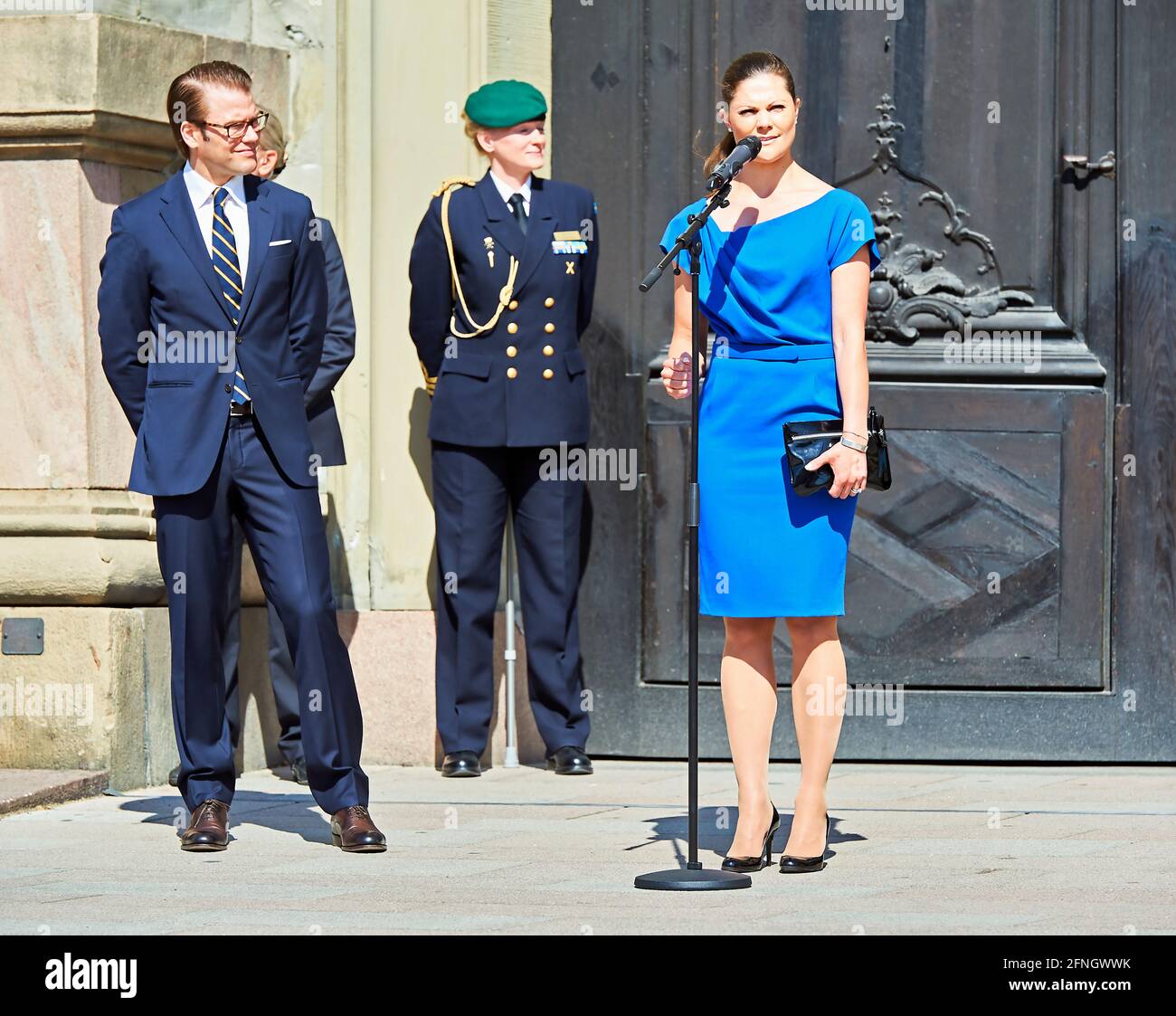 La Principessa Vittoria della corona di Svezia e il marito Principe Daniel Westling, Duca di Västergötland a Stoccolma, Svezia Foto Stock