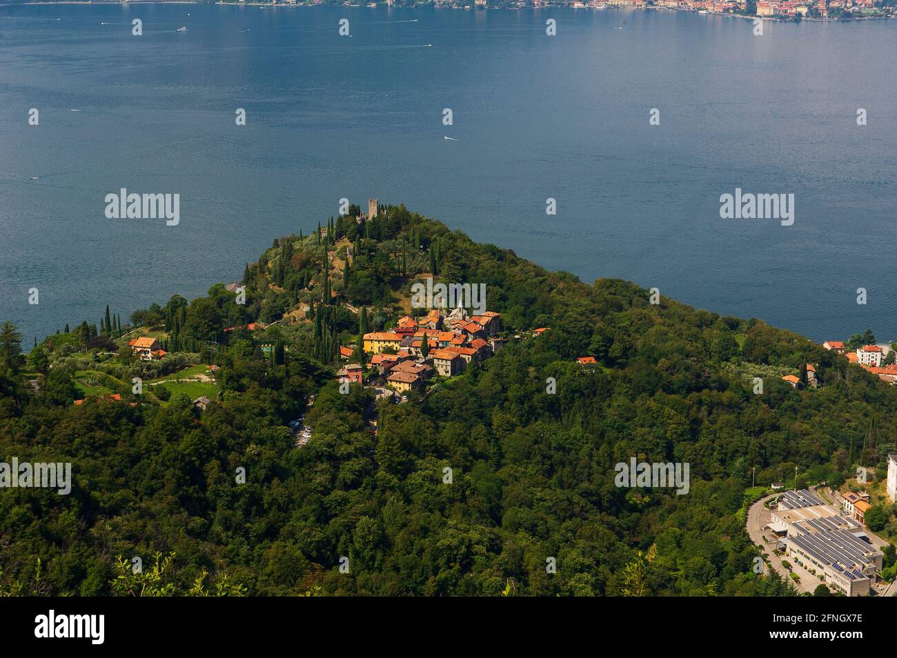 Europa, Italia, Lombardia, Lago di Como, (Lario), Varenna, Castello di Vezio. Foto Stock