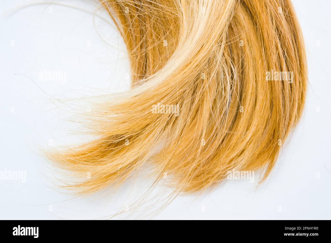 ciocca di capelli biondi Foto Stock