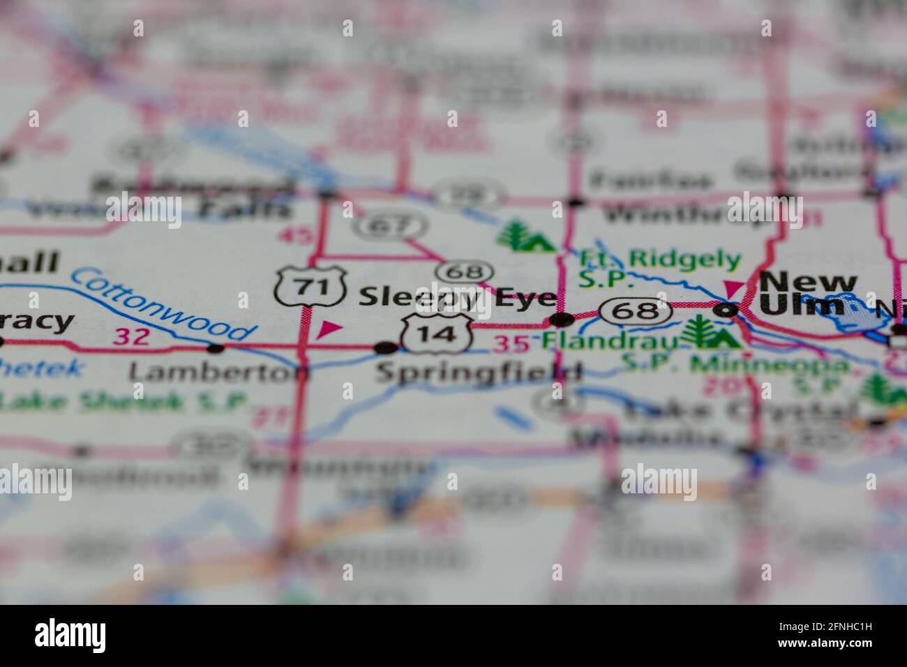 Sleepy Eye Minnesota USA mostrato su una mappa geografica o. mappa stradale Foto Stock