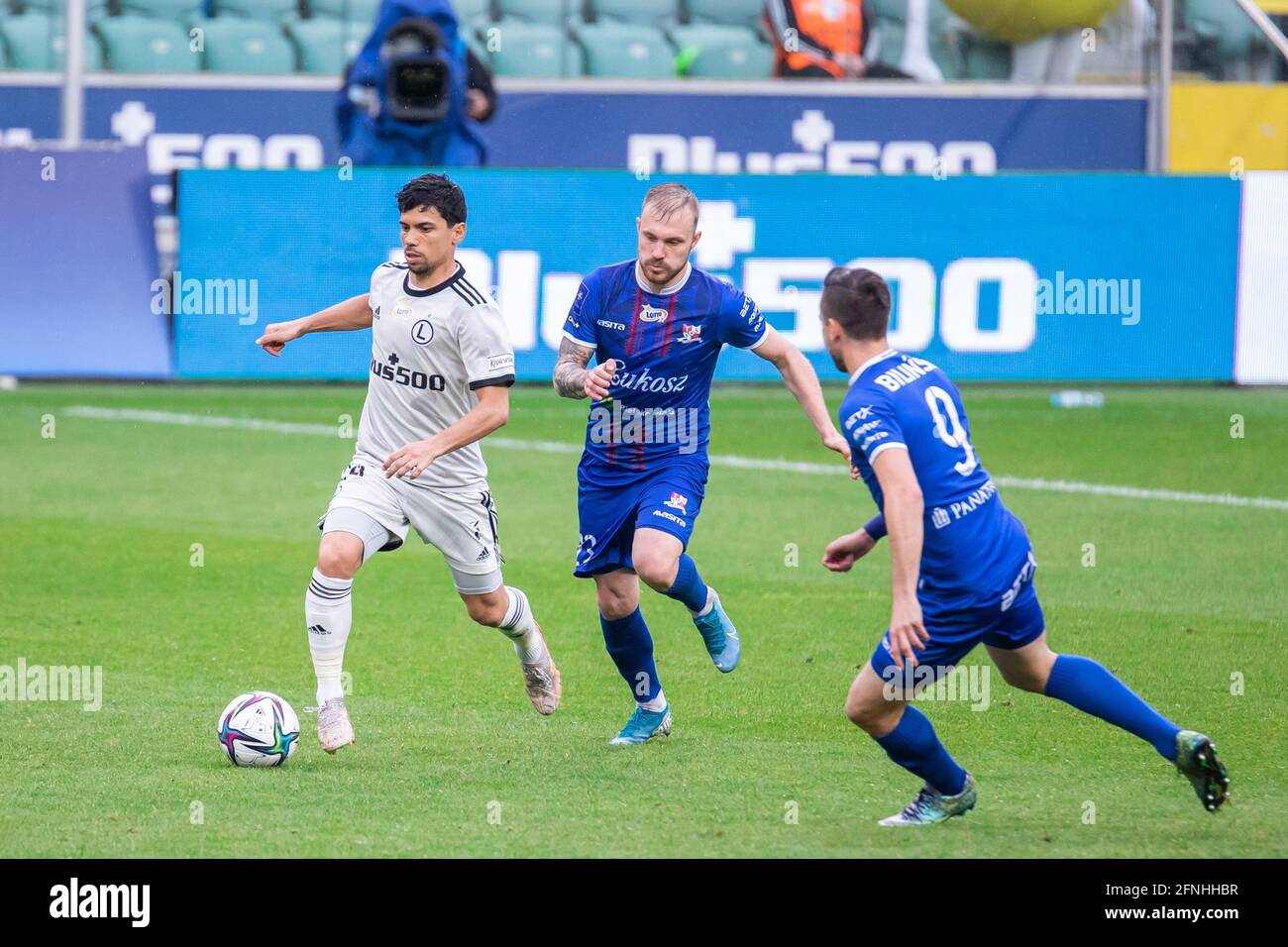 Andre Martins of Legia and Jakub Hora of Podbeskidzie in azione durante la partita polacca della PKO Ekstraklasa League tra Legia Warszawa e Podbeskidzie Bielsko-Biala al Marshal Jozef Pilsudski Legia Warsaw Municipal Stadium.(Punteggio finale; Legia Warawa 1:0 Podkidzie Bielsko-Bikala-Sipbana) (foto) Foto Stock