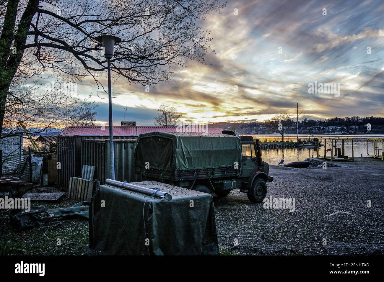 Centro di addestramento subacqueo delle forze armate tedesche al lago Starnberg in Baviera. Foto Stock