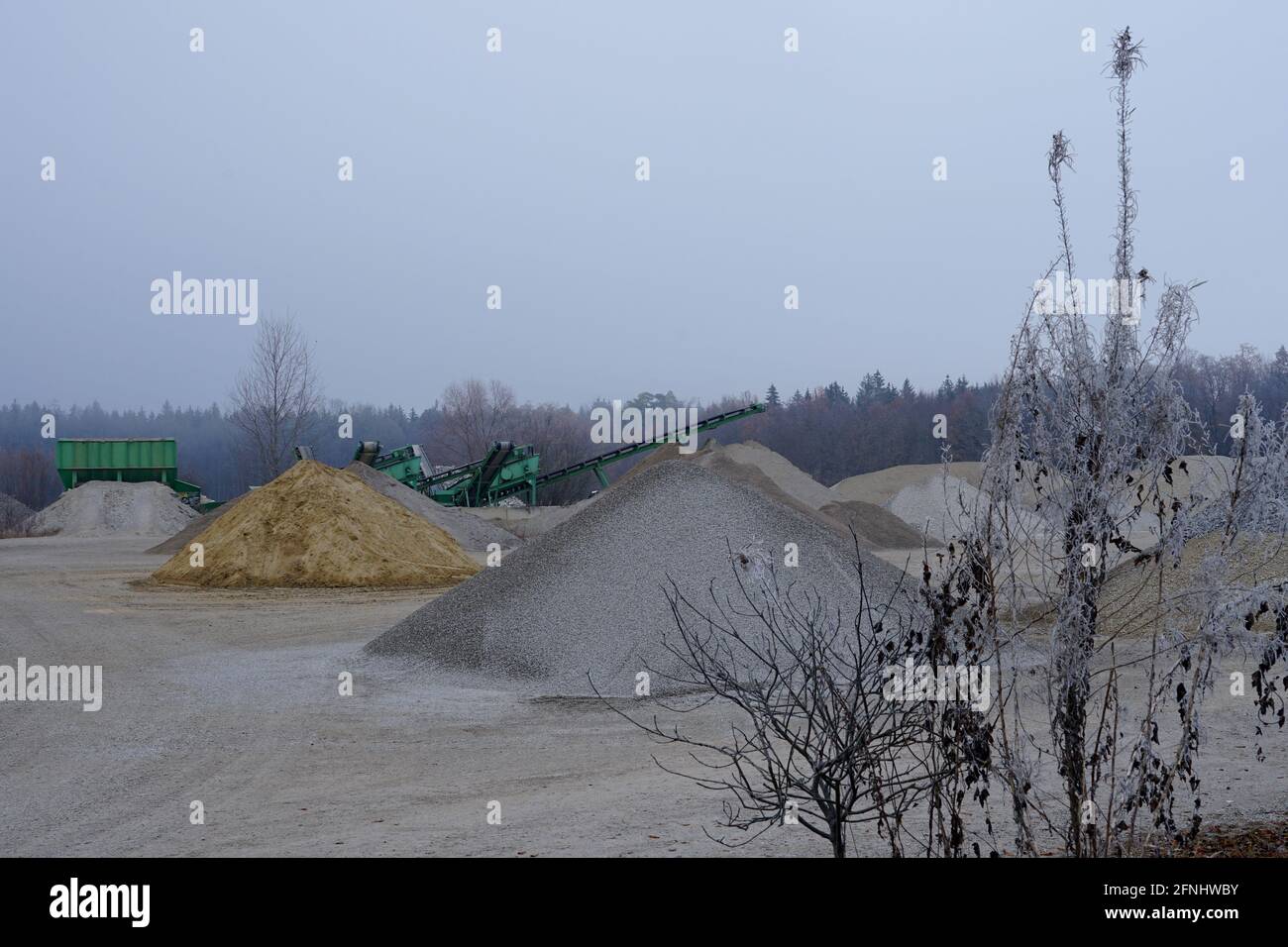 Una pianta di ghiaia e fabbrica. Foto Stock